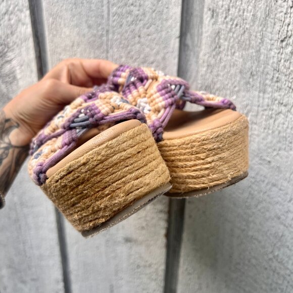 FREE PEOPLE Highline Platform Purple Espadrille Sandals Women’s Size 37 / 6.5 - Picture 8 of 8